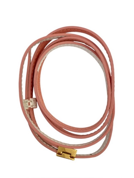 Fendi Pink and Ivory Wrap Leather Bracelet Belt
